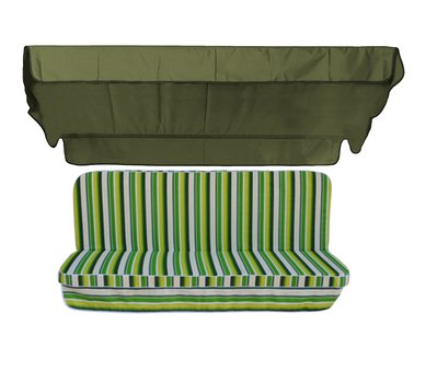 Комплект подушок для гойдалки eGarden Verrano 170x110x6 хакі тент 120x200 4871 фото