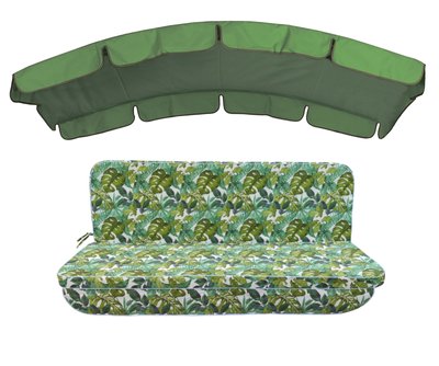 Комплект подушок до гойдалки eGarden ONA VERDE 180x110x6 з зеленим тентом 120х210 5250 фото
