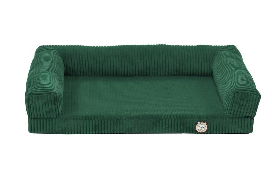 Лежак для собак eGarden Comfort Box, кордовый велюр 50х75 зелений 6051 фото