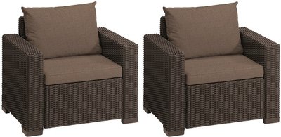 Комплект крісел для саду Keter, 2 шт, Сalifornia chair (x2), тепло-сірий 1187794142 фото