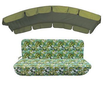 Комплект подушок до гойдалки eGarden ONA VERDE 180x110x6 тент хакі 120х210 5252 фото