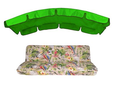 Комплект подушок для гойдалки eGarden Loros Rojo 180x110x6 тент трава (яскраво-зелений) 120x210 4883 фото