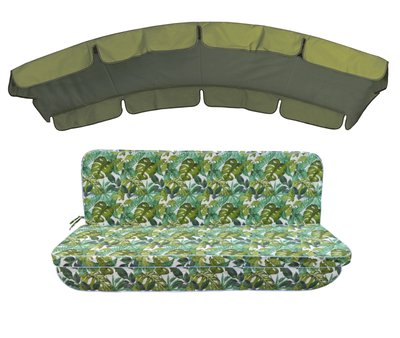 Комплект подушок до гойдалки eGarden ONA VERDE 180x110x6 тент хакі 120х210 5252 фото