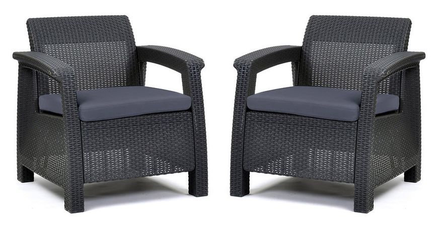 Комплект крісел пластикових Keter Corfu Duo, сірий 894913114 фото