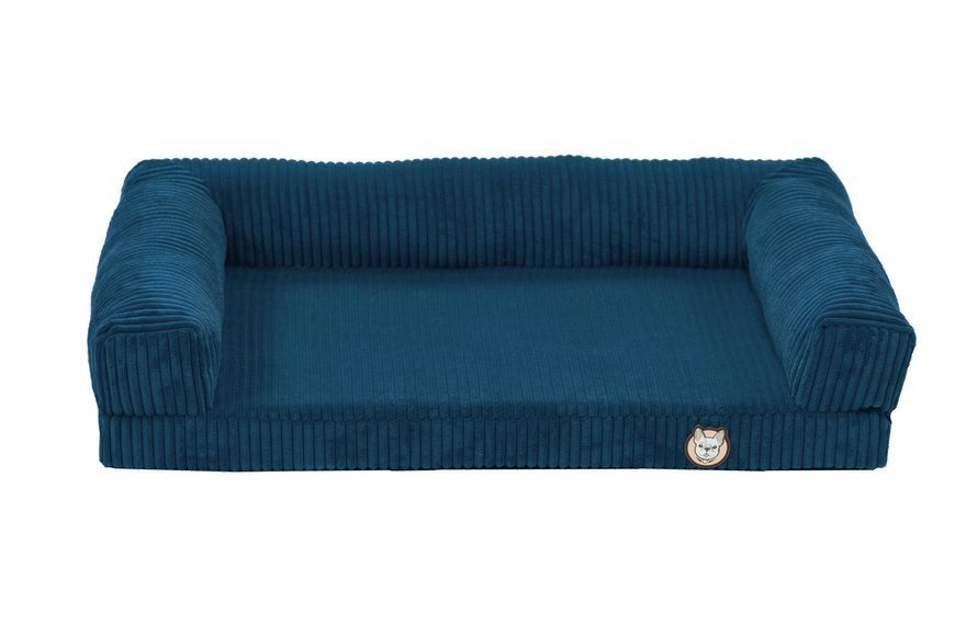 Лежак для собак eGarden Comfort Box, кордовий велюр 50х75 синій 6052 фото