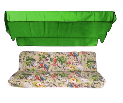 Комплект подушок для гойдалки eGarden Loros Rojo 170x110x6 тент трава (яскраво-зелений) 120x200 4884 фото
