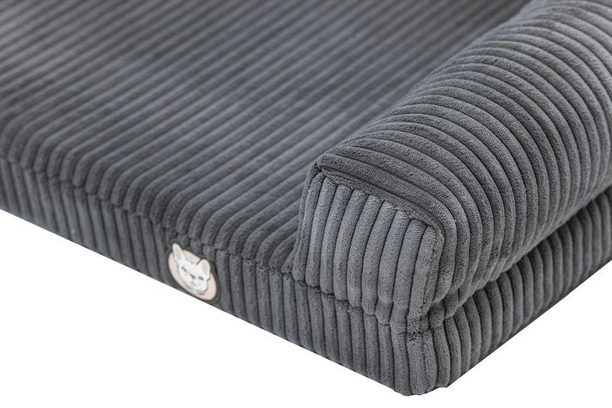 Лежак для собак eGarden Comfort Box, кордовий велюр 50х75 сірий 6054 фото