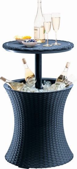 Стол - бар пластиковий Keter Cool Bar Rattan, колір сірий 1651042252 фото