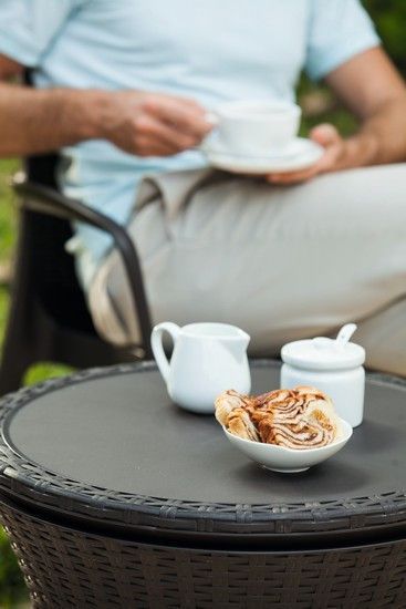 Стол - бар пластиковий Keter Cool Bar Rattan, колір сірий 1651042252 фото