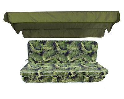 Комплект подушок для гойдалки eGarden KENTIA 170x110x6 хакі тент 120х200 5255 фото