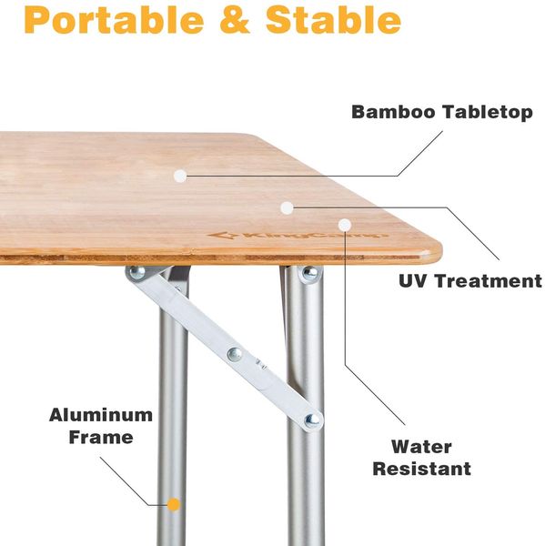 Раскладной стол KingCamp 4-Folding Bamboo Table L(KC3953) BAMBOO COLOR 11493 фото