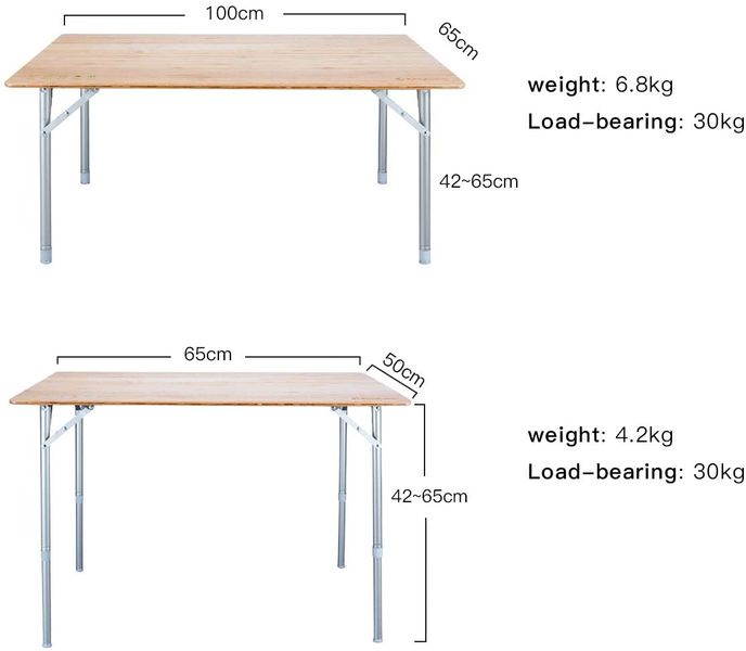 Раскладной стол KingCamp 4-Folding Bamboo Table L(KC3953) BAMBOO COLOR 11493 фото