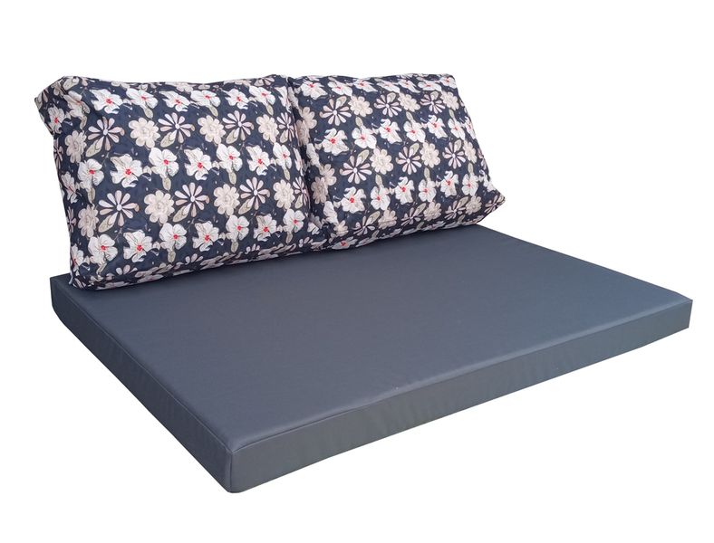 Комплект водовідштовхуючих подушок для палет-дивана eGarden PEACH BLOSSOM 120x80x10/120x60x20 5203 фото