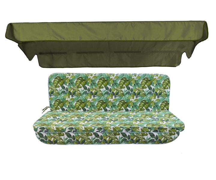 Комплект подушок для гойдалки eGarden ONA VERDE 170x110x6 хакі тент 120х200 5256 фото