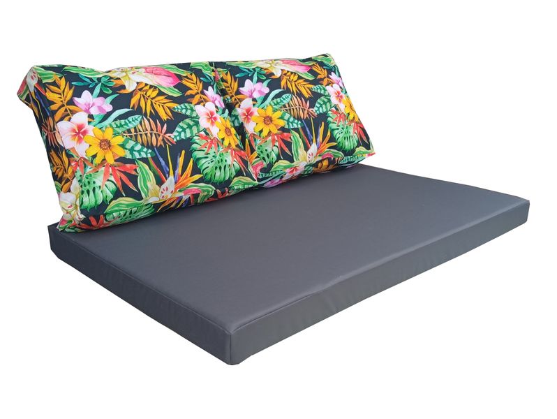 Комплект водоотталкивающих подушек для паллет-дивана eGarden FLORAL 120x80x10/120x60x20 5201 фото