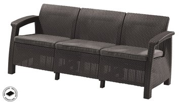 Софа садовая пластиковая Keter Corfu love seat max, серая 1199337672 фото