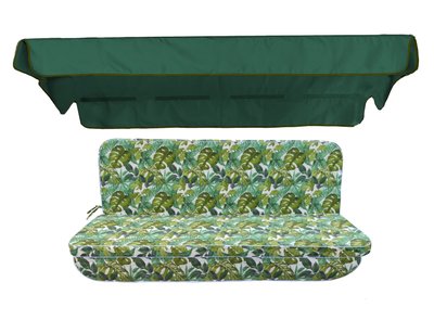 Комплект подушек для качелей eGarden ONA VERDE  170х110х6 тёмно-зелёный тент 120х200 5257 фото