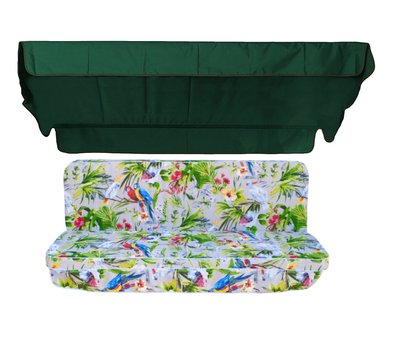 Комплект подушок для гойдалки eGarden Loros Rojo 170x110x6 темно-зелений тент 120x200 4888 фото