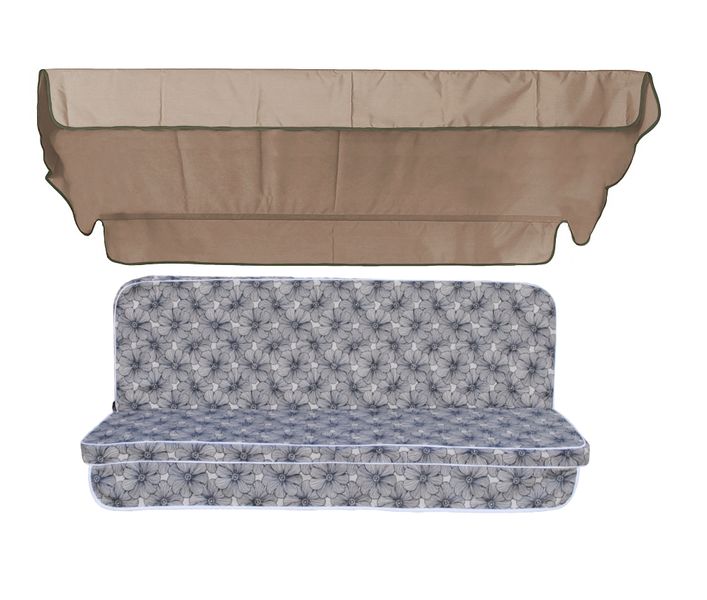 Комплект подушок до гойдалки eGarden Diva 170x110x6 з кавовим тентом 120х200 4987 фото