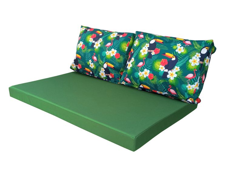 Комплект водовідштовхуючих подушок для палет-дивана eGarden TOUCAN GREEN 120x80x10/120x60x20 5205 фото
