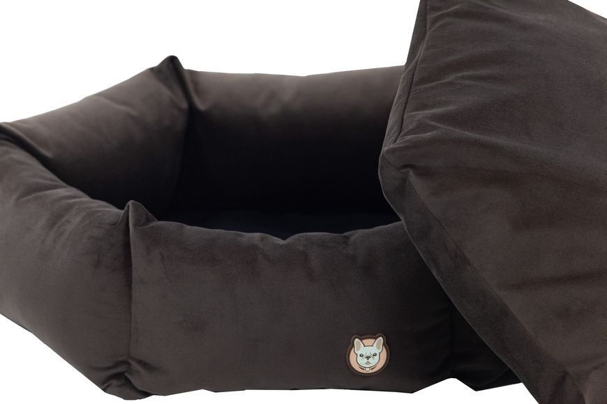 Лежак для собаки eGarden Hexasoft Nest D55 велюр коричневий 6028 фото