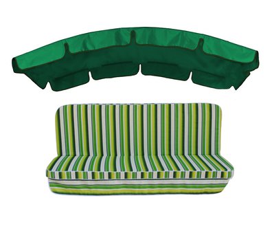 Комплект подушок для гойдалки eGarden Verrano 180x110x6 зелений тент 120x210 4753 фото