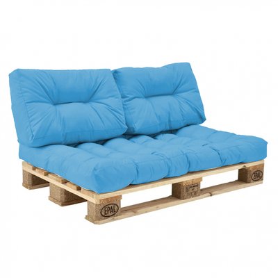 Комплект подушок eGarden Paletta для паллет-дивана блакитний 4310 фото
