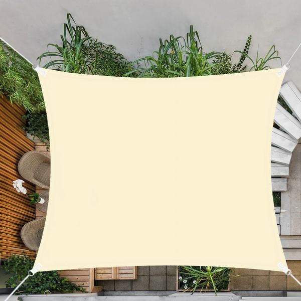Тент-парус тіньовий для дому, саду та туризму Springos 3 x 2 м SN1040 Light Yellow 3635 фото