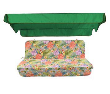 Комплект подушок для гойдалки eGarden CARIOCA VERDE 170x110x6 зелений тент 120х200 5247 фото
