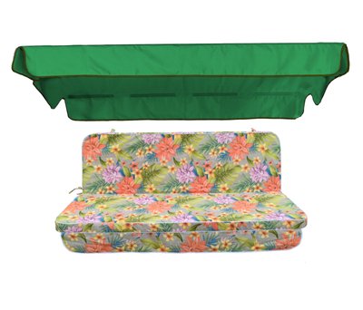 Комплект подушок для гойдалки eGarden CARIOCA VERDE 170x110x6 зелений тент 120х200 5247 фото