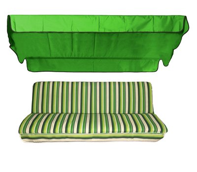 Комплект подушок для гойдалки eGarden Verrano 170x110x6 тент трава (яскраво-зелений) 120x200 4872 фото