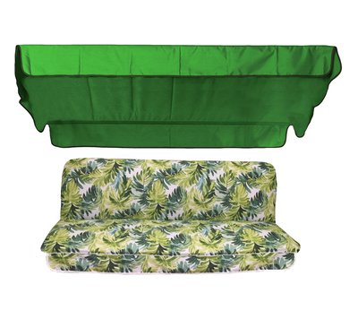 Комплект подушок для гойдалки eGarden Jungla 170x110x6 зелений тент 120x200 4688 фото