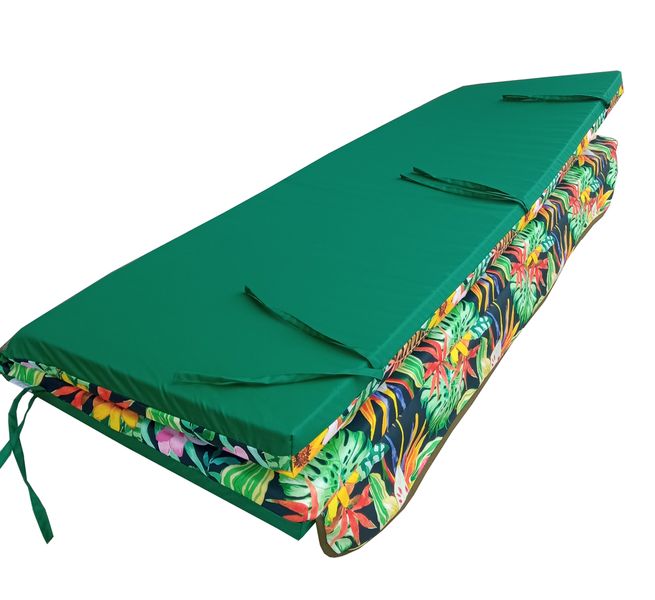 Комплект подушок для гойдалки водовідштовхуючий eGarden FLORAL 170x110x6 зелений тент 120x200 5182 фото
