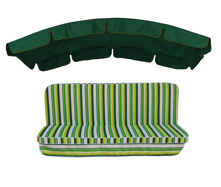 Комплект подушок для гойдалки eGarden Verrano 180x110x6 темно-зелений тент 120x210 4754 фото