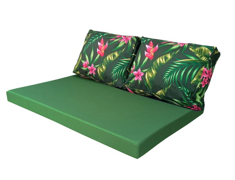 Комплект водоотталкивающих подушек для паллет-дивана eGarden TROPICAL FLOWERS 120x80x10/120x60x20 5206 фото