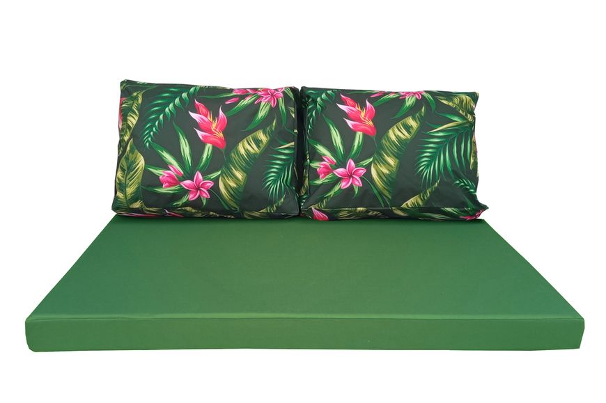 Комплект водоотталкивающих подушек для паллет-дивана eGarden TROPICAL FLOWERS 120x80x10/120x60x20 5206 фото