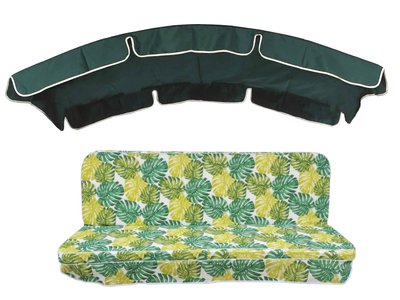 Комплект подушок для гойдалки eGarden Fauna 180x110x6 темно-зелений тент 120x210 4755 фото