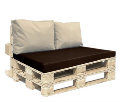 Комплект подушок для палет-дивана eGarden Premium texsilk 120x80x10 коричневий/бежевий 5179 фото