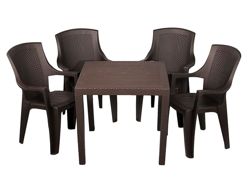 Набір садових меблів Progarden стіл KING та 4 крісла EDEN коричневий 2846 фото