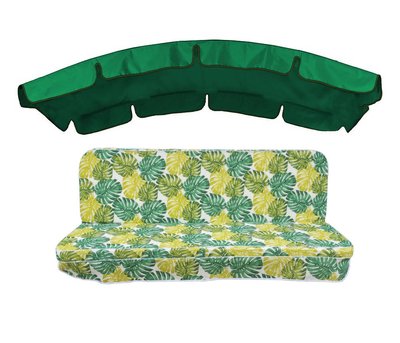 Комплект подушок для гойдалки eGarden Fauna 180x110x6 зелений тент 120x210 4756 фото