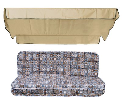 Комплект подушок для гойдалки eGarden Ceramica 170x110x6 бежевий тент 120х200 5170 фото