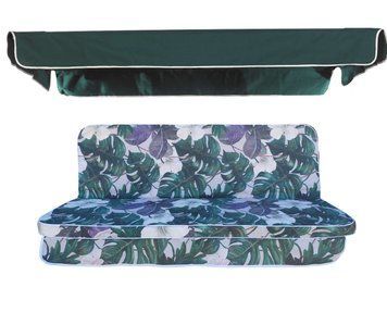 Комплект подушок для гойдалки eGarden Orchid 170x110x6 зелений тент 120x200 5041 фото