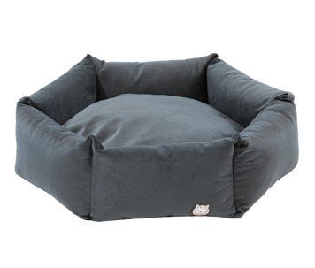 Лежак для собаки eGarden Hexasoft Nest D70 велюр volcanic ash антрацит 6005 фото