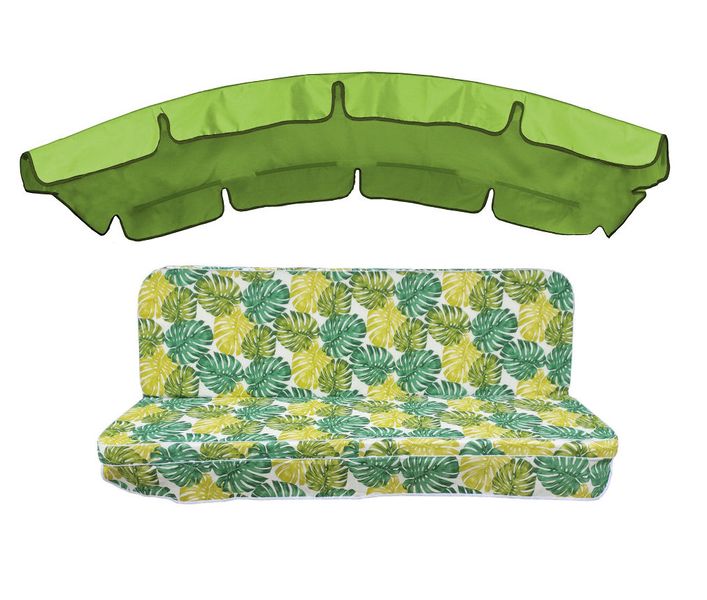 Комплект подушок для гойдалки eGarden Fauna 180x110x6 салатний тент 120x210 4757 фото