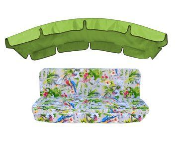 Комплект подушок для гойдалки eGarden Loros Rojo 180x110x6 салатний тент 120x210 4882 фото