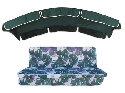 Комплект подушок для гойдалки eGarden Orchid 170x110x6 зелений округлий тент 120x210 5042 фото