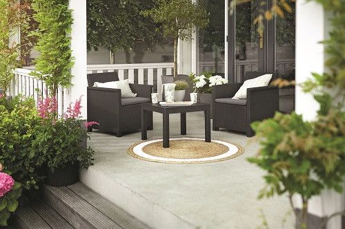 Комплект садових меблів Keter Emma balcony set, сірий 1231621225 фото