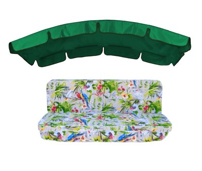 Комплект подушок для гойдалки eGarden Loros Rojo 180x110x6 зелений тент 120x210 4759 фото