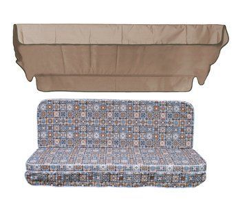 Комплект подушок для гойдалки eGarden Ceramica 170x110x6 кавовий тент 120x200 5170 фото