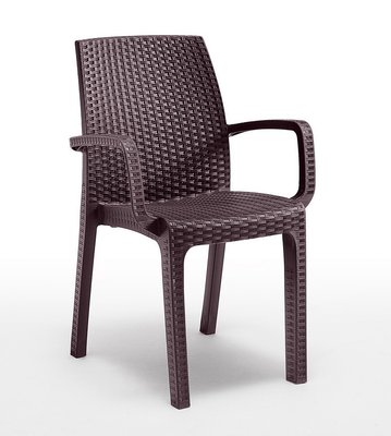 Стул садовый пластиковый BICA Verona armchair, коричневый 1862466158 фото